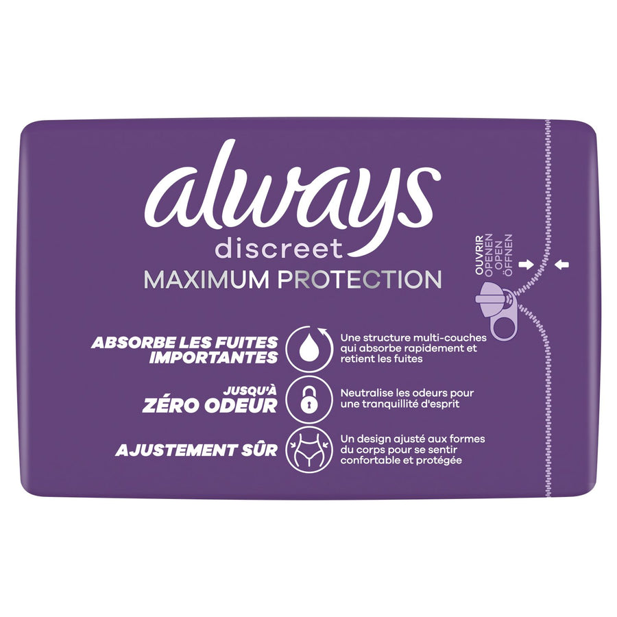 Paquet de 8 culotte pour fuites urinaire taille M Nuit - Always Discreet